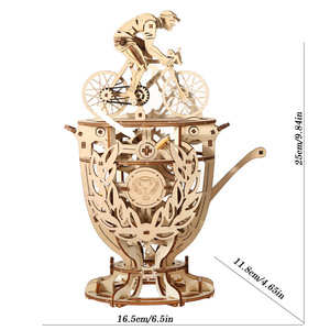 <span class=keywords><strong>Puzzle</strong></span> de construction 3D en bois pour enfants, jouet éducatif créatif, modèle d'architecture fait à la main, décoration de bureau à domicile - Product Image 5