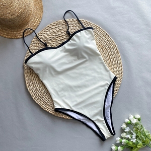 Maillot <span class=keywords><strong>de</strong></span> <span class=keywords><strong>bain</strong></span> une pièce à volants push-up, nouveau design. Bikini une pièce simple noir blanc rouge <span class=keywords><strong>de</strong></span> luxe - Product Image 6