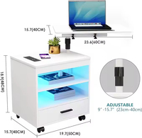 Station de charge intelligente LED DNBSS pour table de chevet, prises écologiques en bois, mobilier de chambre moderne et durable, appartement, salon