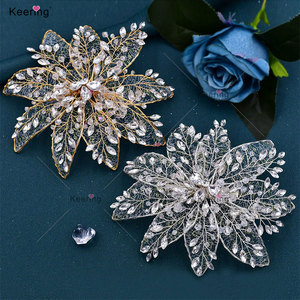 WHD-068 키어링 새로운 복잡한 패턴 사용자 정의 바느질 원피스 꽃 패치 라인 석 크리스탈 아플리케 천 원피스 - Product Image 4