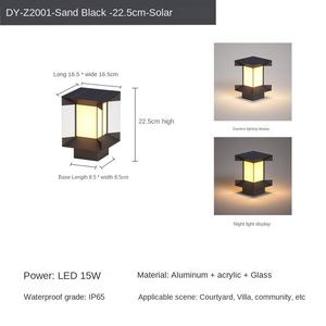 เสาสี่เหลี่ยมเสาหลักเสาไฟกลางแจ้งทันสมัยไฟตกแต่งสวนภูมิทัศน์ภูมิทัศน์ - Product Image 5