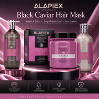 Kit de Soins Capillaires Revitalisant au Caviar Noir pour Salon : Shampoing Hydratant Anti-Frisottis et Brillance – Fournitures de Beauté