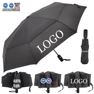 Quick Shipment Clearance Sale Umbrella Custom with Logo Print Automatic Quality 3 Fold Umbrella for Travel Promotion Gift