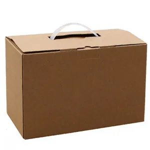 Factory Supply Custom Kraft Packaging Box Carton Paper Boxes Cardboard Suitcase Gift Box With Handle