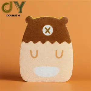 Newest cute bear shape fresh style two layers sponge scourer pad kitchen clean sponge for dishes washing