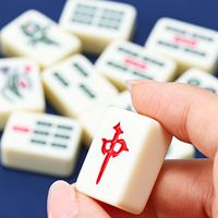 Juego de Mahjong Mini Personalizado en Caja, Fácil de Transportar, Fichas de Mahjong Portátiles de Tamaño Mini, Uso Doméstico, Juego con Fichas Mezcladas a Mano