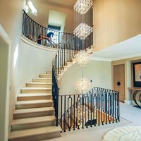 Moderne de luxe extra long lustre en cristal pour escaliers simple conception personnaliser pendentif éclairage