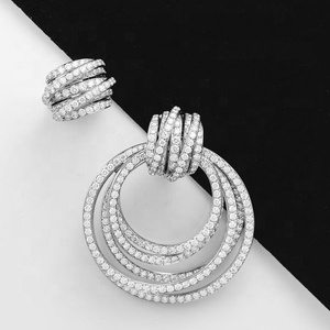Boucles d'oreilles pendantes élégantes en zircon cubique pour femmes, boucles d'oreilles de mariage, bijoux tendance, accessoires de fête - Product Image 2