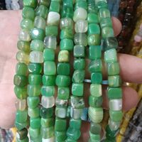 Perles d'agate naturelle carrées de 8 mm, perles en pierre naturelle en vrac, cordons en gros pour la fabrication de bracelets