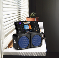 Cadeau d'entreprise promotionnel, portable, solaire, alimenté par DC 2, pour haut-parleur V2.0, autonomie de la batterie de 15 à 20 heures, LED RVB, support de téléphone, radio FM