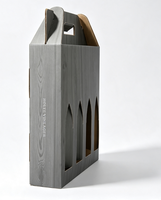 Individuell Bedruckte 4-Flaschen Wellpappe-Weinträgerbox mit Griff Kraftkarton Geschenkverpackung
