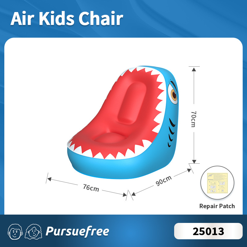 Sofá infantil con tiburón de dibujos animados (azul) (90*76*70cm 25013)