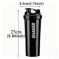 Bouteille de shaker à protéines à 3 couches avec logo personnalisé, grande capacité, pour la musculation, l'exercice, la salle de sport, mélange de poudre, bouteille d'eau