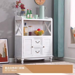 Aparador de Madera Maciza Estilo Americano para Sala de Estar, Mueble Vintage para Té, Gabinete con Cajones de Almacenamiento - Product Image 6