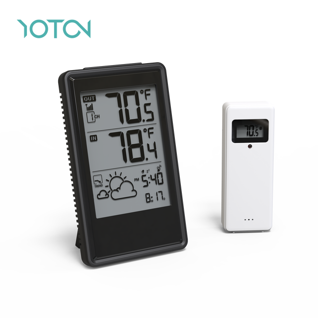 Wireless Indoor/Outdoor Weather Station with Digital Display Radio Modern Design for Living Room & Office