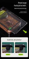 Boîte d'élevage de reptiles de luxe Réservoir rampant résistant à l'évasion pour grenouilles à cornes Tortues Hamsters Serpents de maïs en plateau en plastique