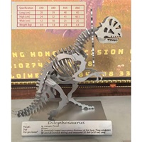 Decoración Creativa para el Hogar y la Oficina, Artesanía de Escritorio, Dilophosaurus, Acero Inoxidable 304, Artesanía Soldada, Modelo de Animal Hecho a Mano
