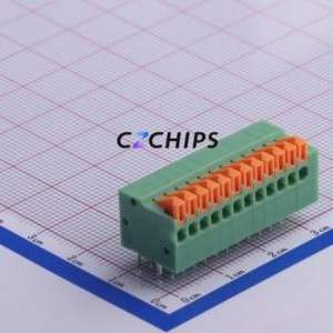 KF141R-2.54-12P Spring Terminal Block Bent Lead Through Hole,P=2.54mm Connector 2.54mm 12P 12 2A - Product Image 1