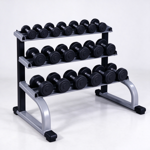 Support de rangement pour haltères à double niveau en acier robuste, pour salle de sport commerciale - Product Image 5