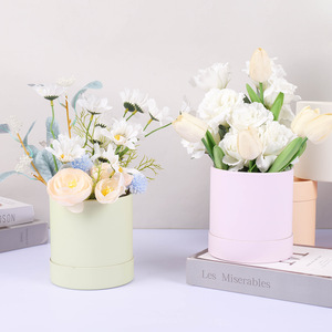 Confezione regalo artigianale con stampo per artigianato e <span class=keywords><strong>regali</strong></span>, scatola di fiori di carta ecologica a tubo tondo di lusso - Product Image 3