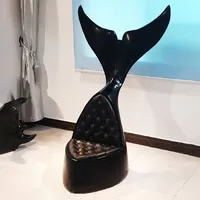 Fauteuil en fibre de verre haut de gamme en forme de poisson, canapé en cuir queue de poisson King Queen, mobilier d'hôtel élégant au design innovant