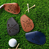 Housses de clubs de golf en cuir personnalisées, gravure de nom sur mesure, protection de tête de fer, doublure intérieure souple, accessoires élégants et portables