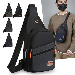 Men's Chest Bag Oxford Cloth Gray Military Green Black Dark Blue Color Blocking Fashionable Everyday Outfits Single Shoulder - Product Image 1