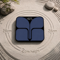 Báscula de Grasa Corporal Bluetooth con Pantalla LED Oculta de Vidrio Templado Negro para el Hogar, Baño, Sistema de Seguimiento de Peso y IMC Personal, Artículo Profesional