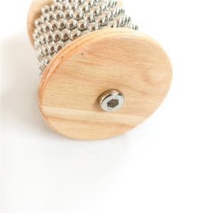 Cabasa <span class=keywords><strong>de</strong></span> Madera con Cadena <span class=keywords><strong>de</strong></span> Cuentas Metálicas y Cilindro, Instrumento <span class=keywords><strong>de</strong></span> Percusión para Bandas Escolares, Tamaño Mediano - Product Image 4