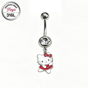 Anillos <span class=keywords><strong>de</strong></span> Ombligo Colgantes Freya <span class=keywords><strong>Kitty</strong></span> para Mujer, Anillo <span class=keywords><strong>de</strong></span> Ombligo Colgante <span class=keywords><strong>de</strong></span> Acero Inoxidable, Joyería Delicada para Piercing Corporal - Product Image 4
