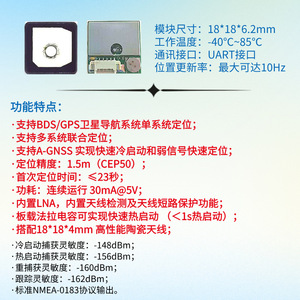 โมดูล Gnss ขนาด 18x18x6.2 มม. ระบบระบุตำแหน่งแบบคู่ Bds Gps สำหรับเครื่องติดตามทรัพย์สินด้านโลจิสติกส์ - Product Image 1