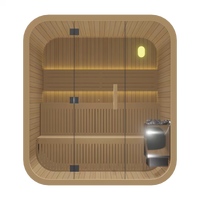 Diseño Moderno - Sauna Exterior - Apta para 2-6 Personas - Hecha de Madera de Hemlock Canadiense / Cedro Rojo