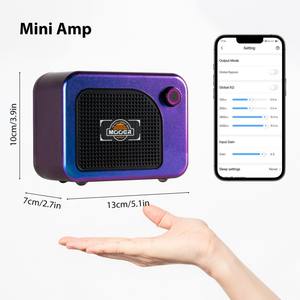 Mini amplificador de guitarra <span class=keywords><strong>Mooer</strong></span> BT 5W, amplificador de guitarra eléctrica recargable, 52 simulaciones de altavoces, 49 tipos de efectos, procesamiento dinámico/Dis - Product Image 5