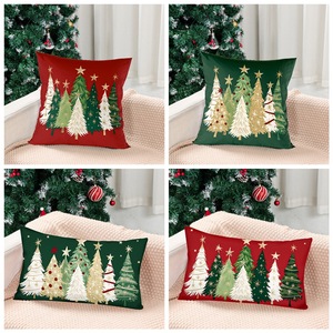 <strong>Christmas</strong> Snowman Print Peach Skin Pillowcase and Car <strong>Cushion</strong> <strong>Cover</strong> <strong>Christmas</strong> Theme Square Shape <strong>Christmas</strong> Tree Pillow <strong>Covers</strong> - Product Image 3
