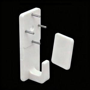 White Plastic <b>Wall</b> <b>Hook</b> Rectangle Shape Removable Clip On <b>Hook</b> For Clothes Bags Artwork Storage Minimalist Design - Product Image 2