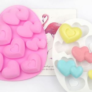 Moule à gâteau en silicone écologique personnalisé avec logo, moule à savon et bougie fait main, 9 cavités, 3 types de cœurs différents, OEM/ODM - Product Image 2