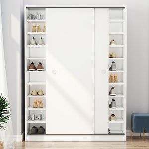 Armadietto Scarpiera <span class=keywords><strong>con</strong></span> <span class=keywords><strong>Ante</strong></span> Scorrevoli in Legno di Grande Capacità, Contenitore Organizzabile, Disponibile in Stock - Product Image 3