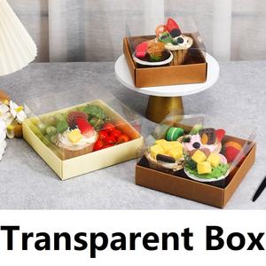 Boîte en papier transparente pour biscuits, <span class=keywords><strong>mousse</strong></span> au chocolat, gâteaux, beignets, à emporter, différentes formes de boîtes alimentaires - Product Image 2