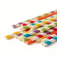 Pailles en papier biodégradables personnalisées de qualité alimentaire pour anniversaire, outil de boisson imprimé sur mesure, pailles en papier pour fête