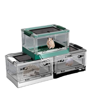 Taşınabilir Nefes Alabilen Katlanabilir Hamster Kafesi Kirpi Evi Sürüngen Plastik Üretim Kutusu Plastik Tepsi Geckolar Kertenkeleler Yılanlar için - Product Image 1
