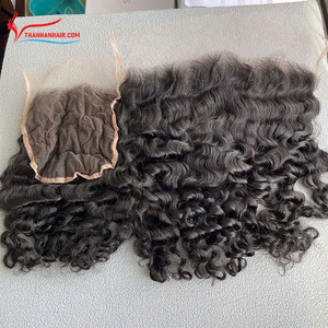 Cheveux humains vietnamiens bruts en gros, frontale en dentelle suisse HD, nœuds fins et propres, noir soyeux - Product Image 1