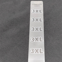 Autocollants d'étiquette de taille de vêtements en PVC transparent en vinyle personnalisés adhésif d'impression transparent XS S M L XL pour étiquettes d'emballage