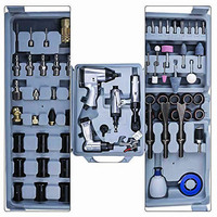 Kit d'outils pneumatiques 71 pièces/ Clé à chocs pneumatique 1/2 pouce/ Clé à cliquet pneumatique 3/8 pouce/ Marteau pneumatique 150 mm/ Mini meuleuse pneumatique