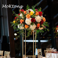 Luxuriöse Seiden-Orange-Dendrobium Hochzeitsdekoration & Zubehör MoKtong Blumenball Tischdekoration 70cm mit Kaminverkleidung