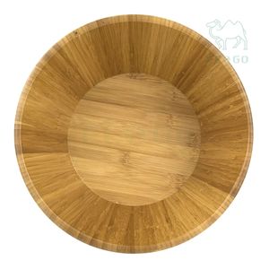 Bol à salade biodégradable en bambou de première classe bol de service de pâtes de fruits en bois naturel comptoir de cuisine - Product Image 1