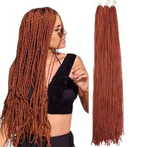 Vente en gros <span class=keywords><strong>Micro</strong></span> <span class=keywords><strong>Zizi</strong></span> synthétique Tresses au crochet Extensions de cheveux fins bouclés droits pour le tressage - Product Image 1