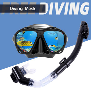 Masque de plongée à double lentille avec tube de plongée entièrement étanche, équipement de plongée en silicone pour adultes, pour les sports nautiques - Product Image 5