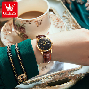 OLEVS 6898 orologi da donna moda <span class=keywords><strong>sport</strong></span> minimalista orologio da polso in pelle PU affari con orologio al quarzo con data