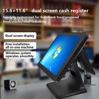 Sistema de Punto de Venta con Pantalla Táctil Dual de 15.6 Pulgadas, Terminal de Punto de Venta Todo en Uno, Sistema de Punto de Venta para Restaurantes y Comercios Minoristas