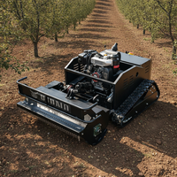 Tondeuse robot diesel robuste à fléaux, largeur de coupe de 1000 mm, hauteur de coupe réglable, tondeuse tout-terrain